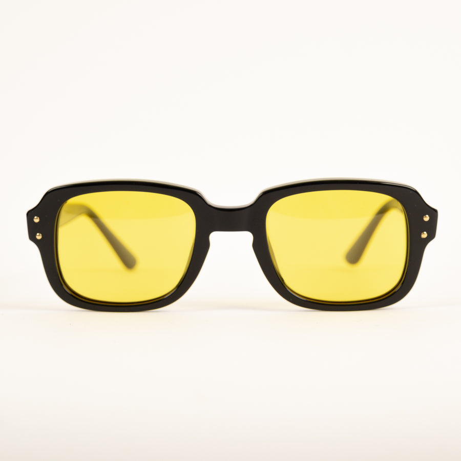 UNIVERSAL BLACK ARMY SUNGLASSES - YELLOW