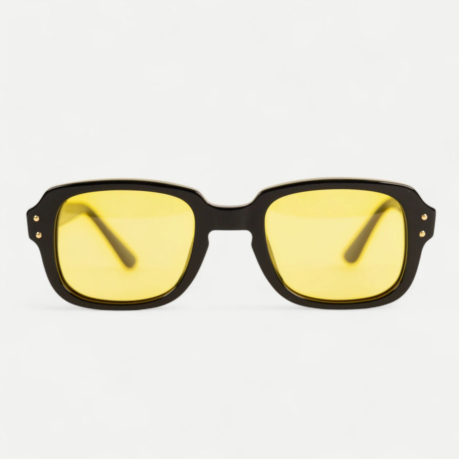 USS ARMY VIETNAM BLACK SUNGLASSES - YELLOW