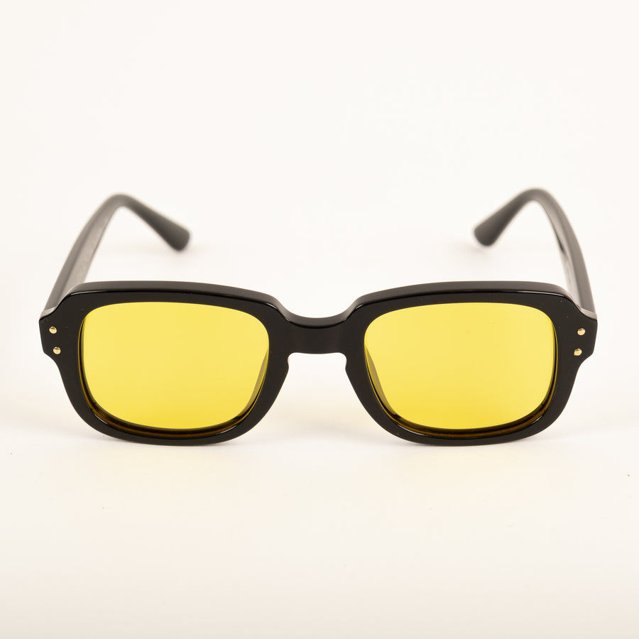 UNIVERSAL BLACK ARMY SUNGLASSES - YELLOW