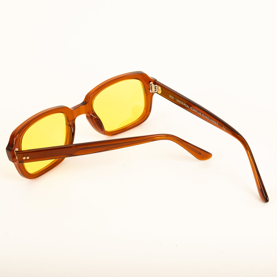 UNIVERSAL BROWN ARMY SUNGLASSES - YELLOW
