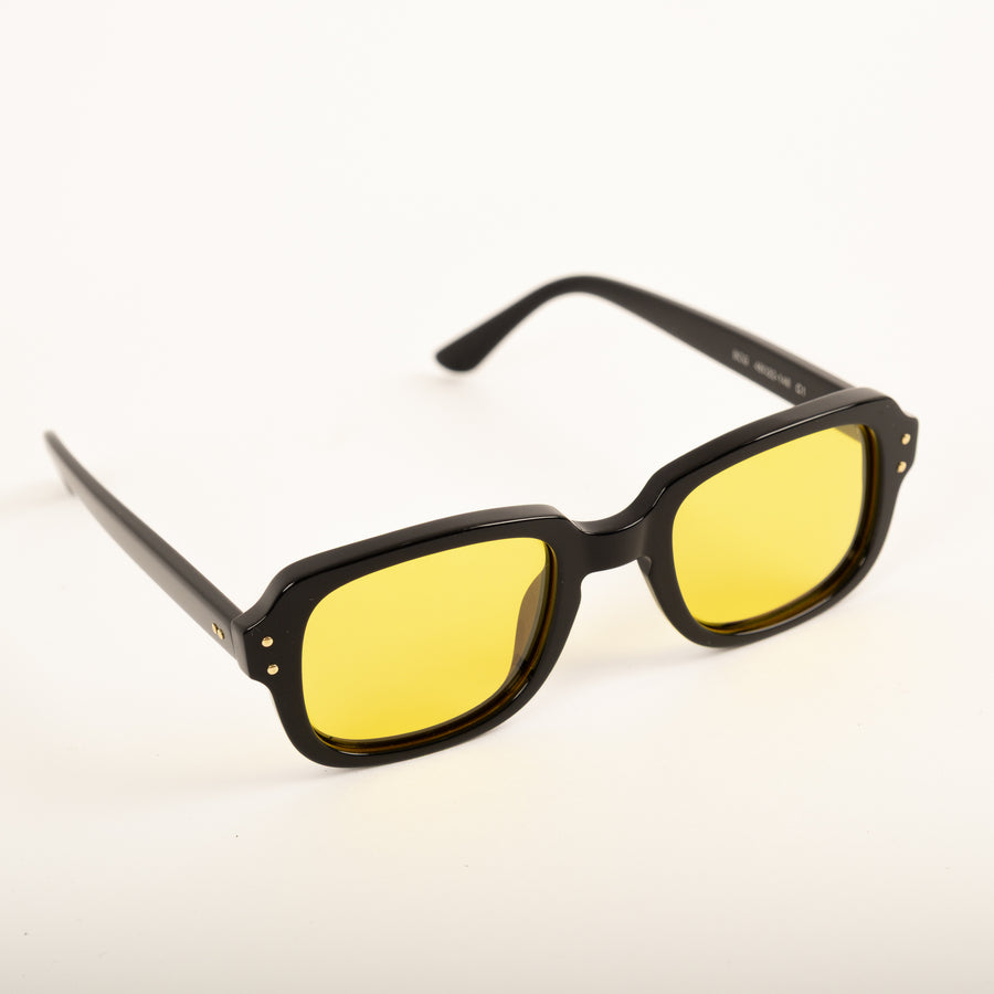 UNIVERSAL BLACK ARMY SUNGLASSES - YELLOW