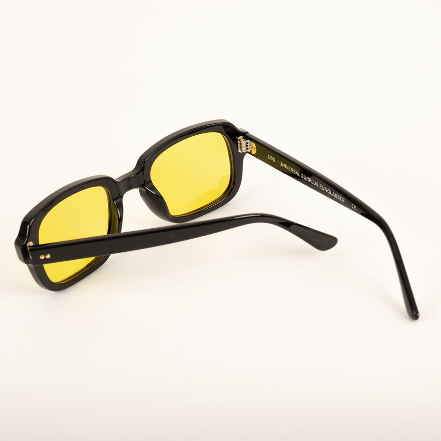 UNIVERSAL BLACK ARMY SUNGLASSES - YELLOW