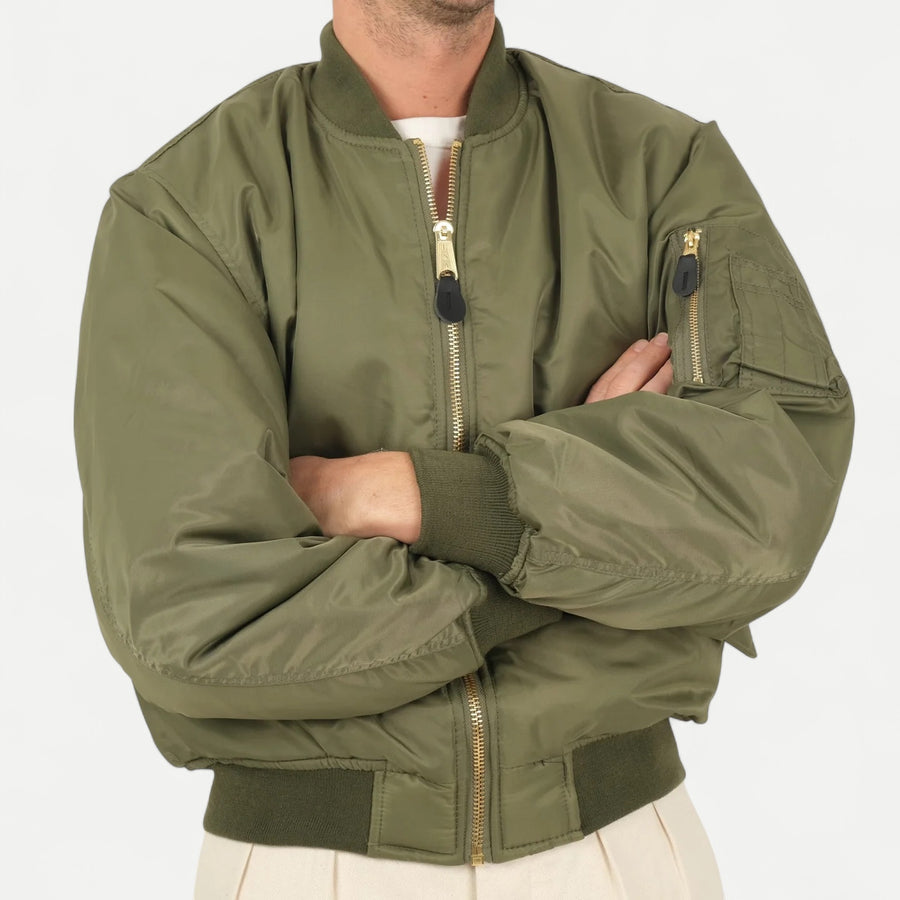 USA BOMBER MA-1 - OLIVE GREEN