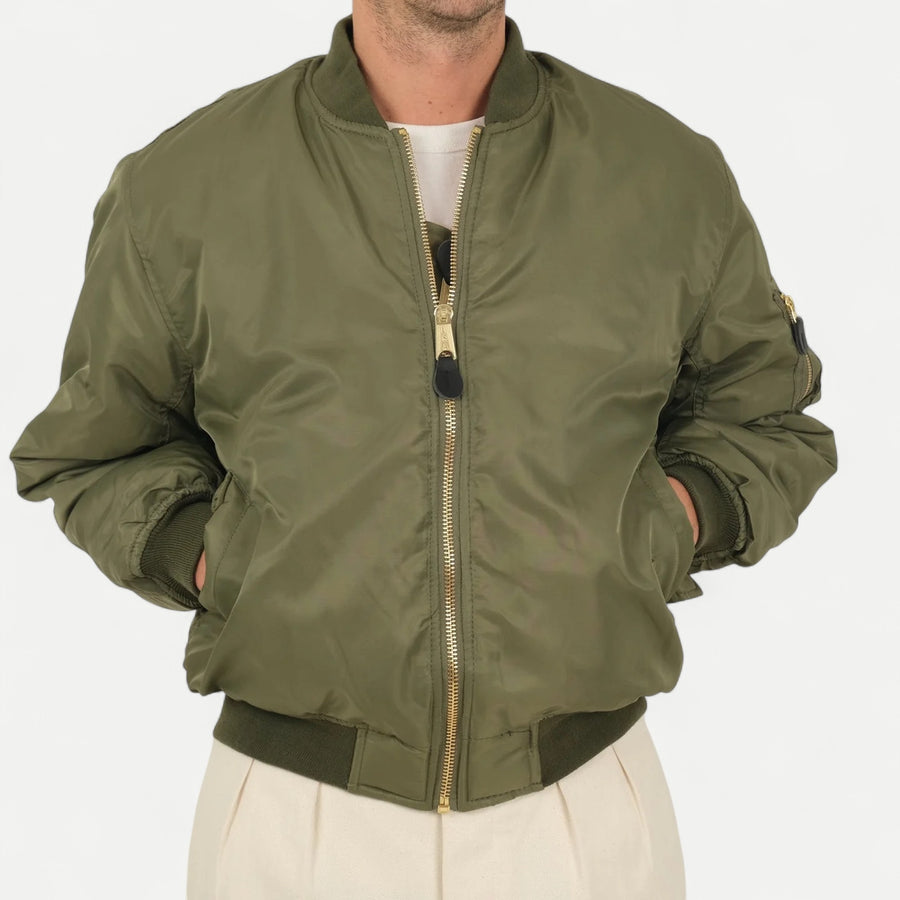 USA BOMBER MA-1 - OLIVE GREEN