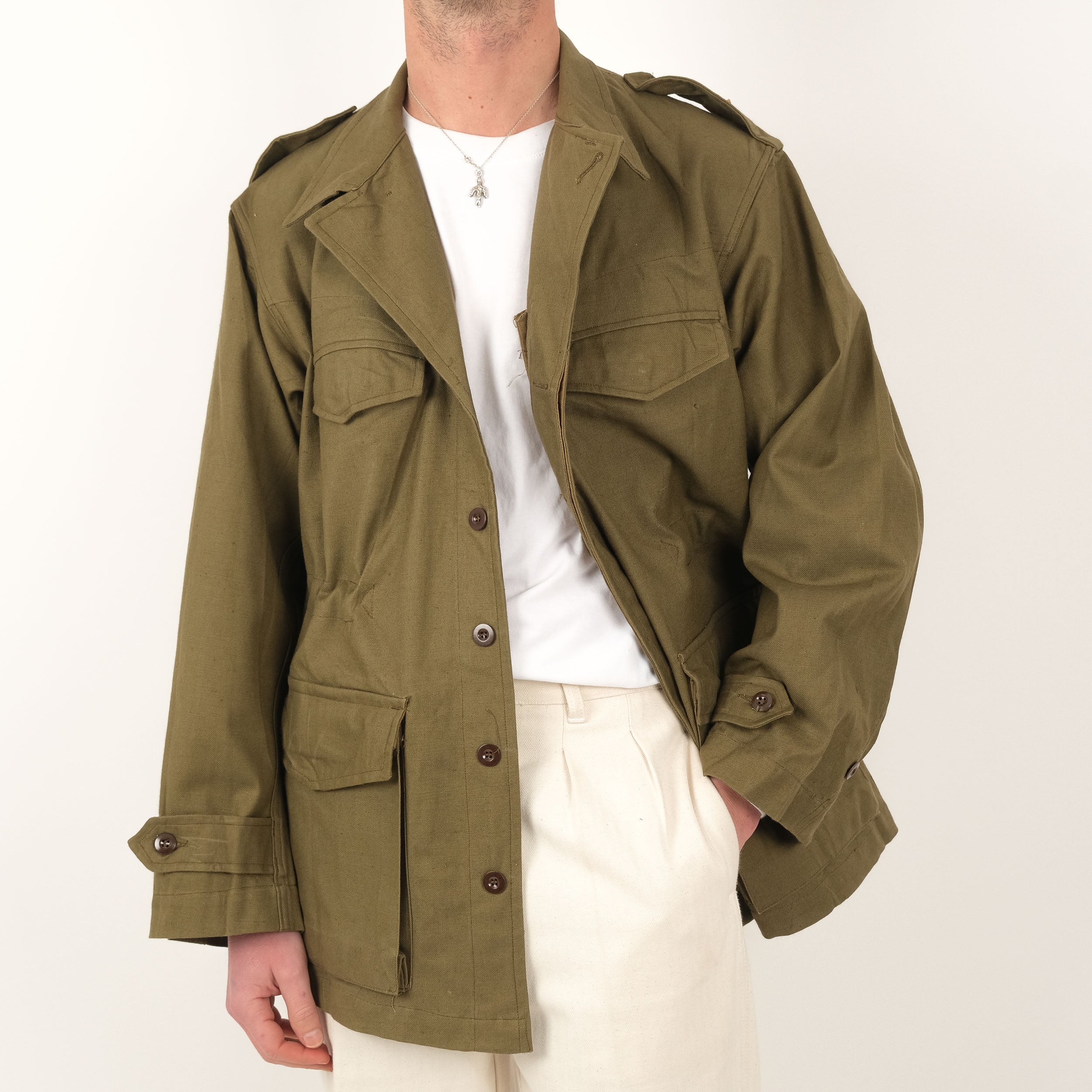 Military Stretch Cotton Ripstop Shirt Jacket