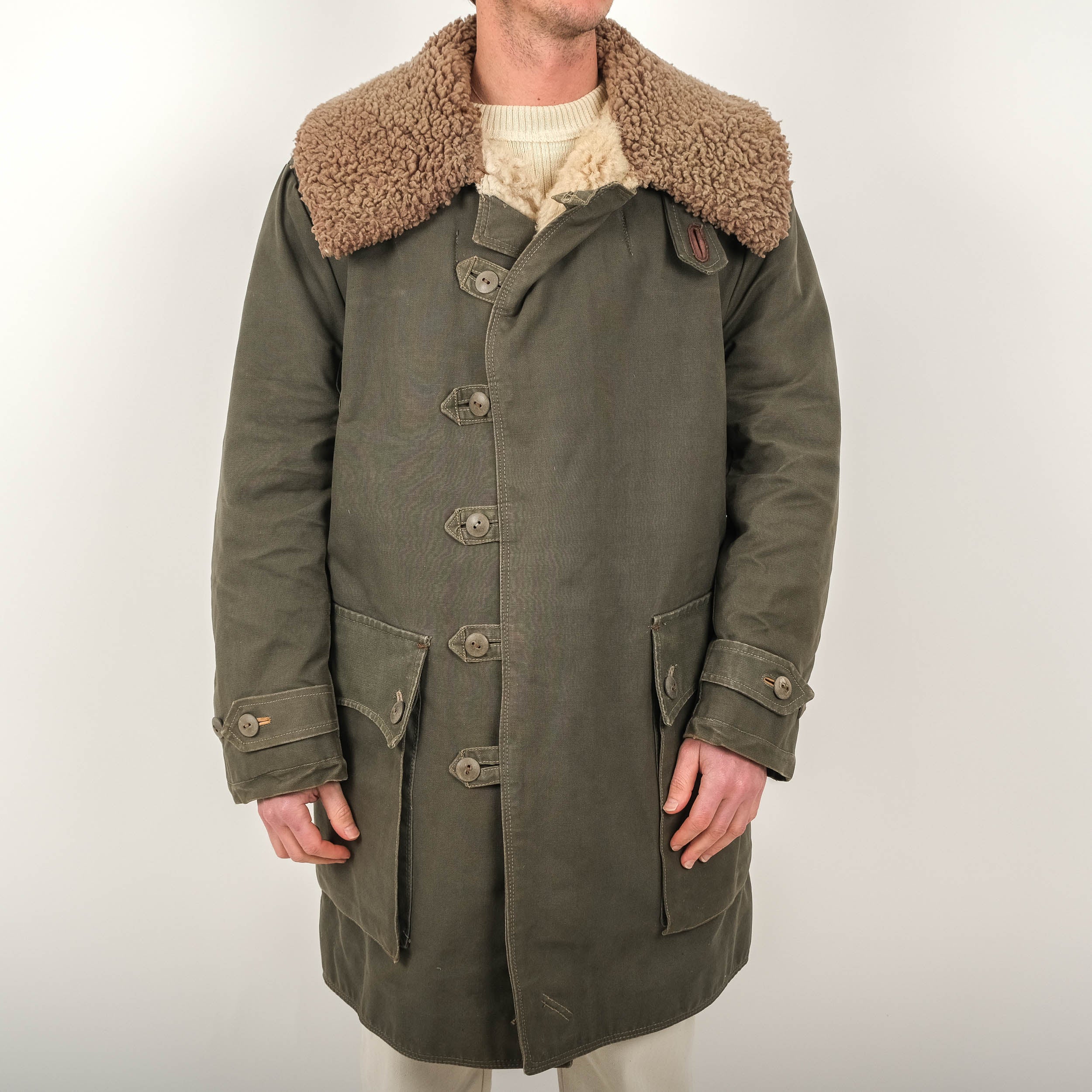 Army coat with fur hot sale