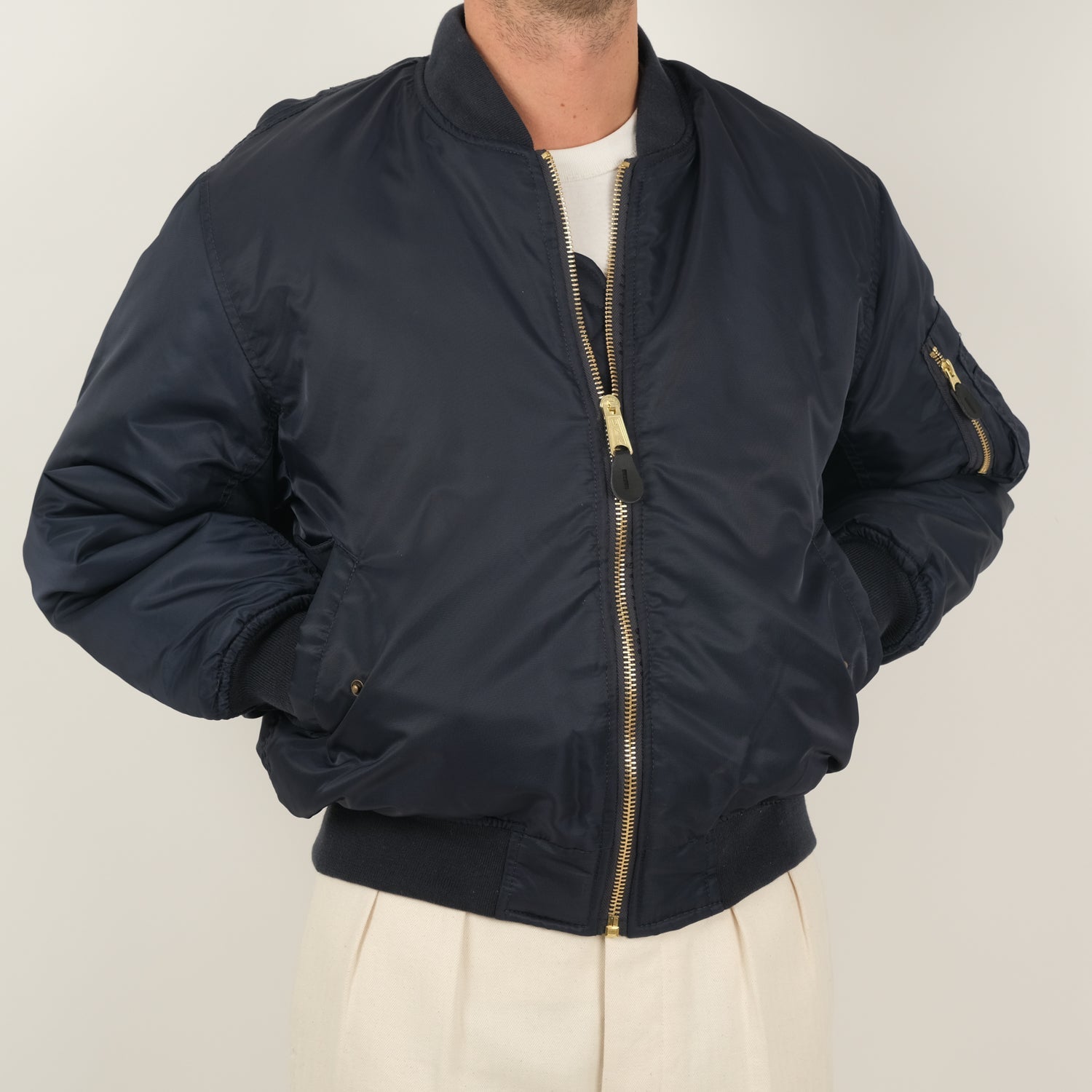 MA1 Nylon Bomber jacket blue